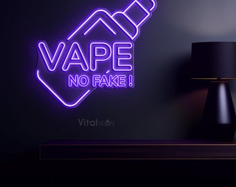 Vape No Fake LED Neon Sign, Smoke Vapor Shop Lounge Home Bar Club
