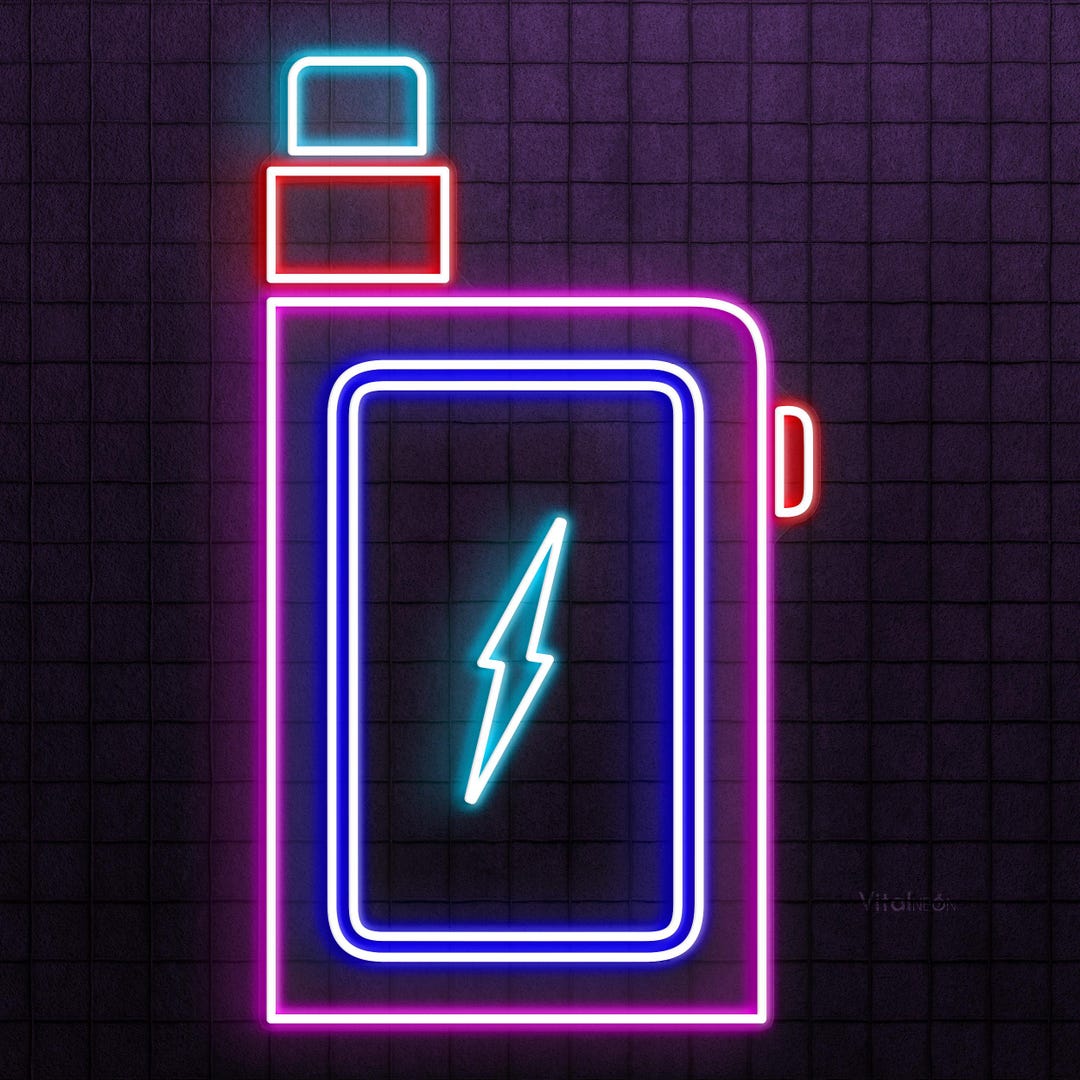 Vape Neon Sign, Vape Led Light, Lightning Vape Wall Art, Led Cigarette ...