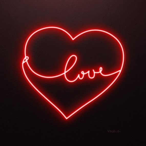 Love Heart LED Light Neon Sign, Couple Wedding Engagement