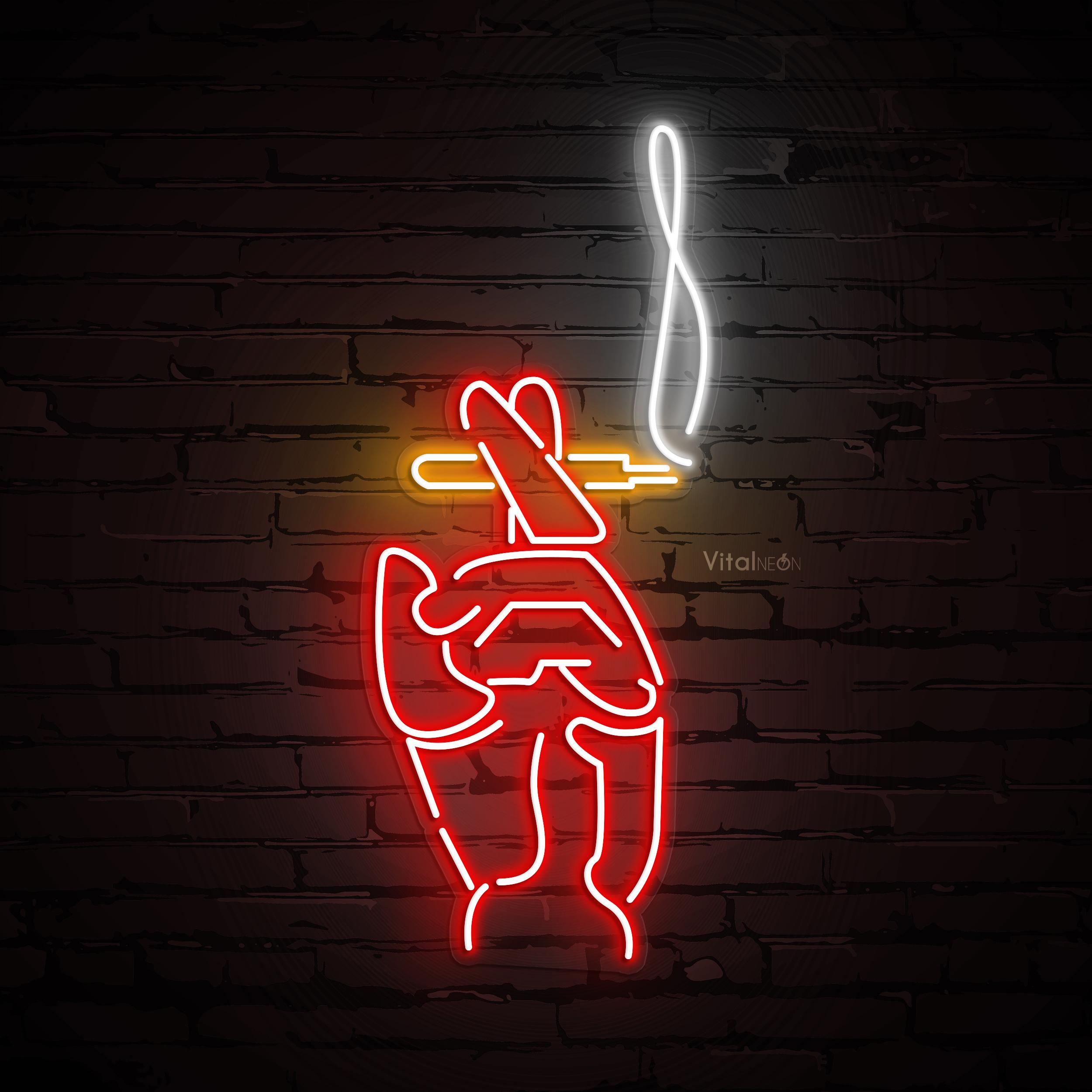 neon cigarette Smoking Hand Neon Sign LED Light Stoner Wall Art Man Cave Bar Decor