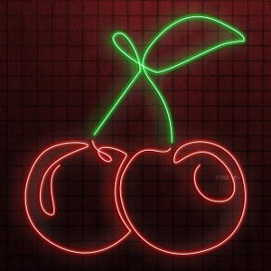 Cherry Neon Sign, Cherry LED Light, Sweet Cherry Wall Art, Kitchen Wall Decor, Cherry Bar Wall Art, Fruit Shop Neon Light, Cafe & Bar Decor