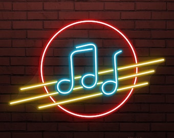 音符ネオンサイン LEDライト 音楽スタッフ ウォールアート ト音記号