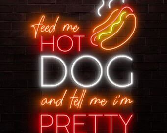 Hot Dog Neon Sign, LED Art for Home Bar Fast Food Shop Party Decor