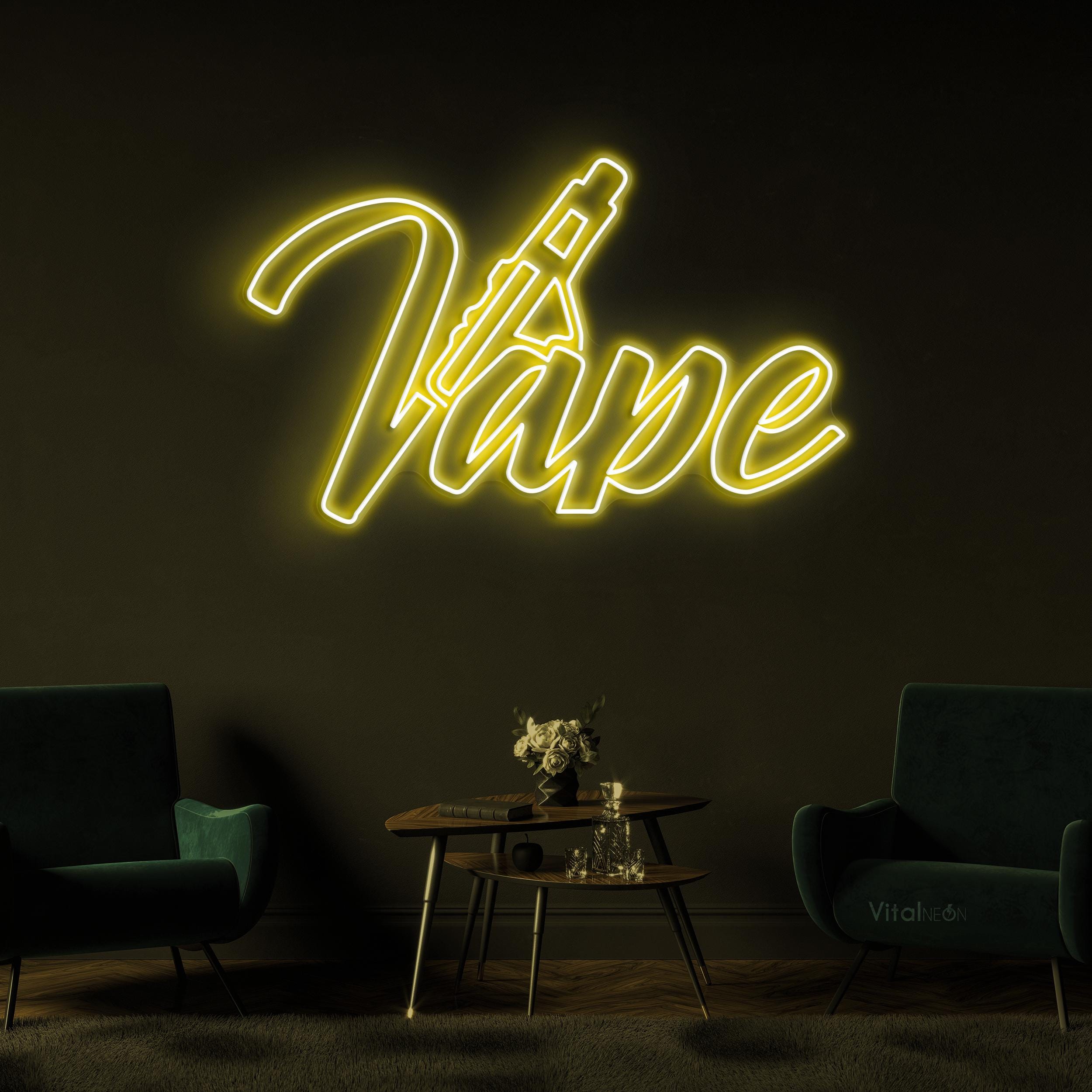 Vape Logo LED Neon Sign, Vape Shop Wall Art - Etsy