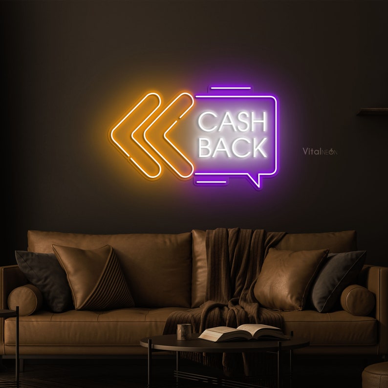 Cash Led Cash Back Neon Sign LED Light Shop Decor Store Promotion Wall Art Sales ...