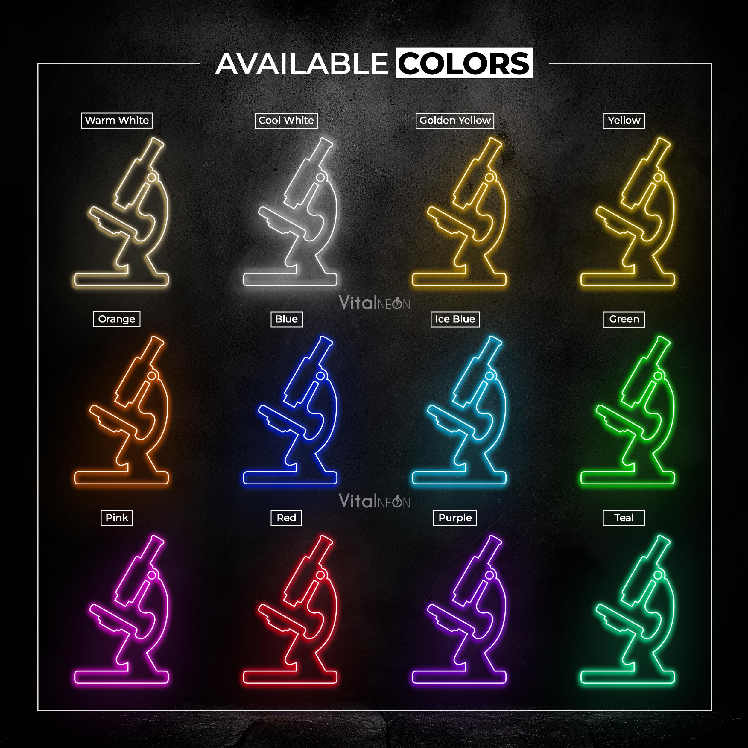 Microscope Neon Sign, Microscope LED Light, Scientist Wall Decor ...