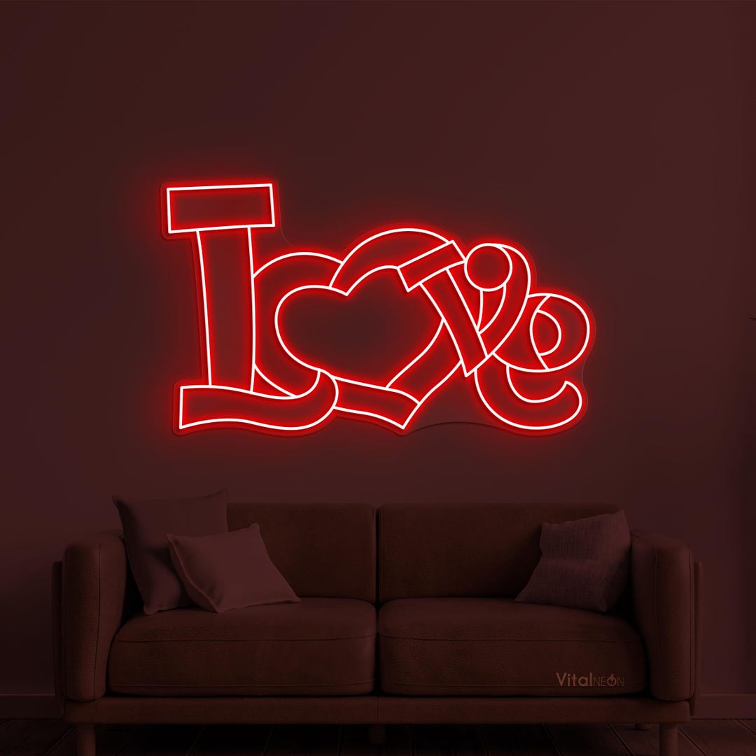 Love Neon Sign, Love LED Light, Love Logo Wall Art, Wedding Party Decor ...