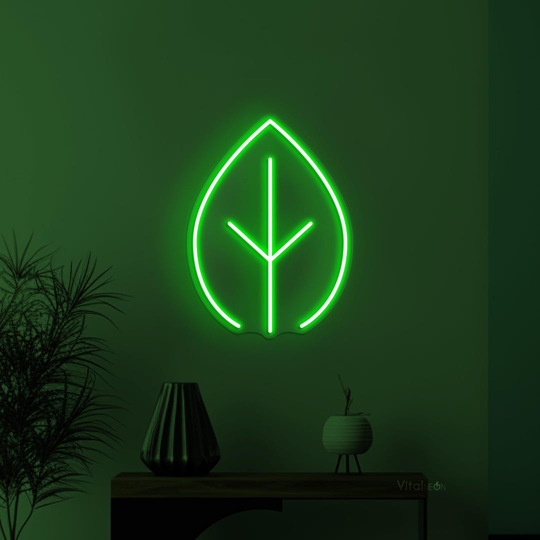 リーフネオンサイン、リーフ LED ライト、ホームウォールアート、ギャラリーウォールデコレーション、カフェとバーのネオンライト、植物苗床のネオン アート、カスタムリーフネオンサイン - Etsy 日本, image size:1080x1080