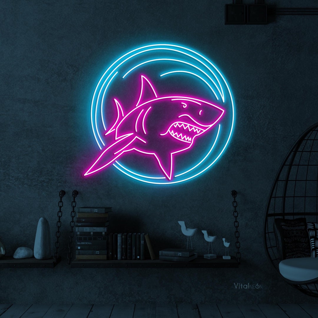 Shark Neon Sign, Shark LED Light, Fish LED Neon Art, Sea Food ...