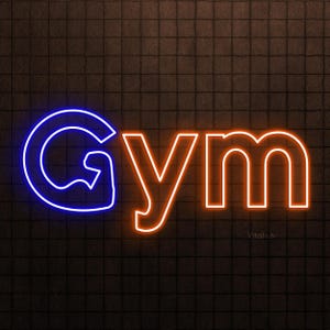Gym Neon Sign, Gym LED Light, Gym Logo LED Neon Art, Fitness Club Wall Decor, Body Building  Wall Art, Workout Neon Light, Home Gym Decor