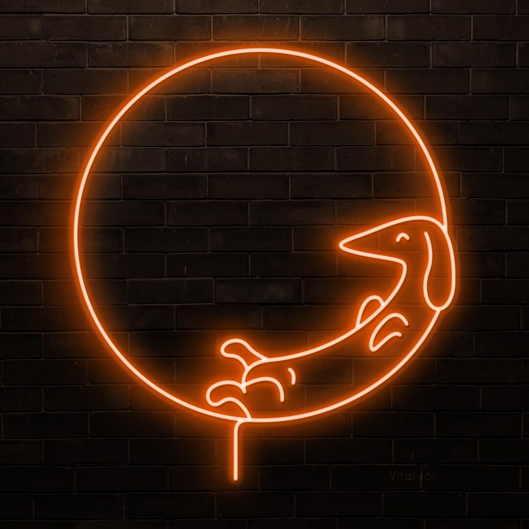 Dachshund Dog Neon Sign, LED Wall Art for Nursery, Pet Lovers Home ...