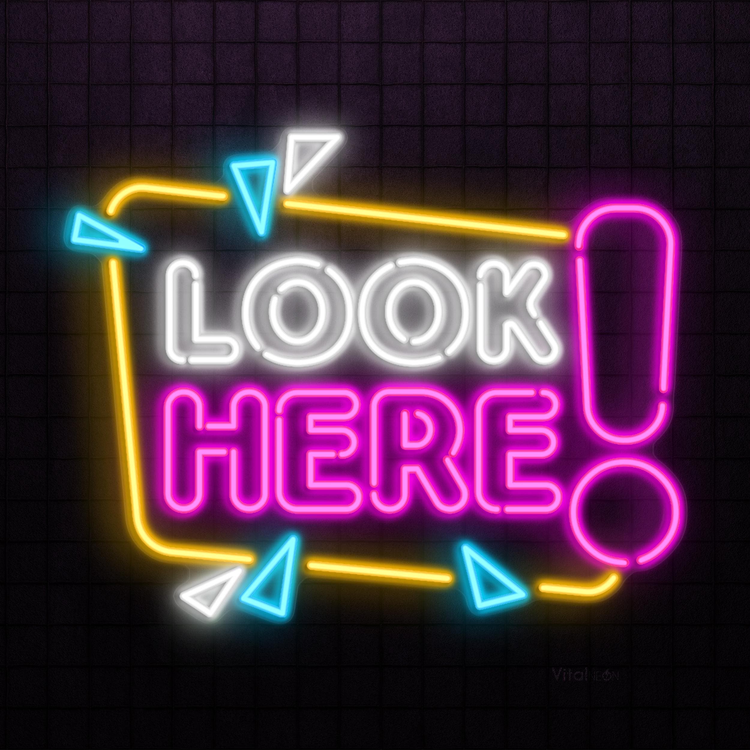 I Look In/sign Look Over Here Sign