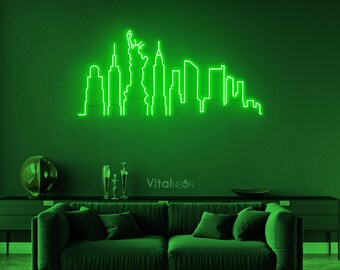 New York City Neon Sign, Skyline LED Light, New York City