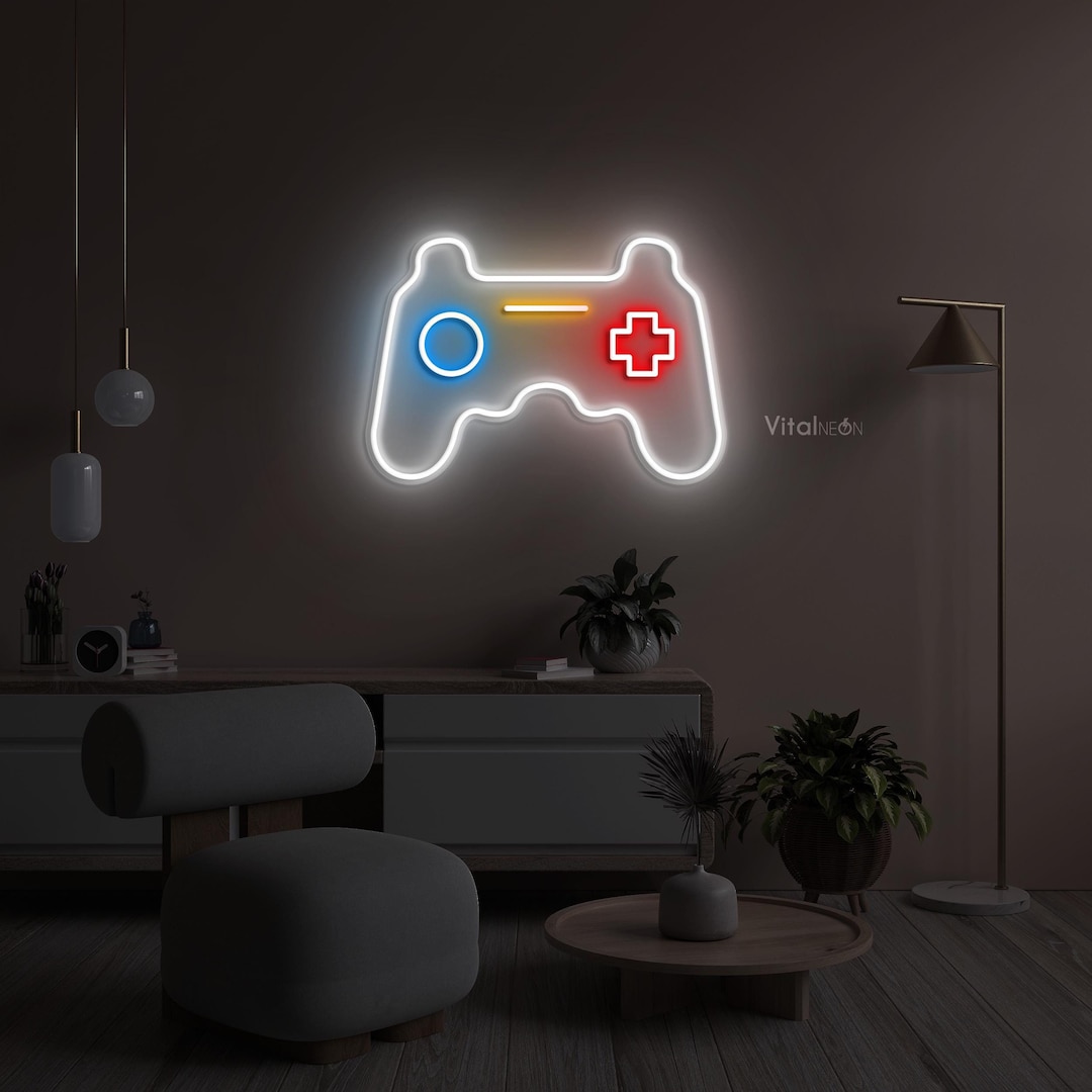 Contoler Neon Sign Gamepad Neon Sign, LED Game Controller Light for Gaming Room Decor ...