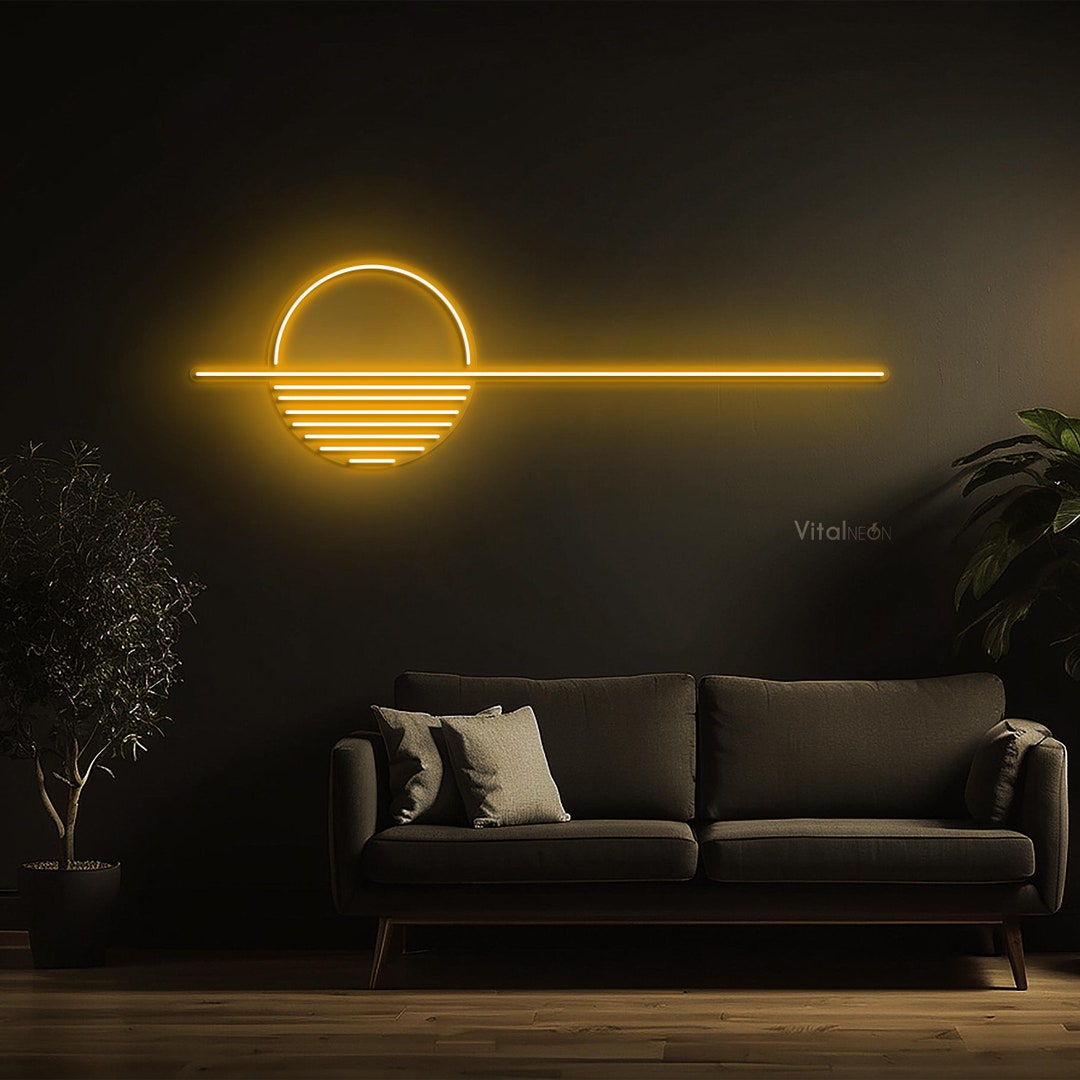 Sunset Neon Sign, Wave Led Home Wall Decoration, Sunrise and Sunset ...