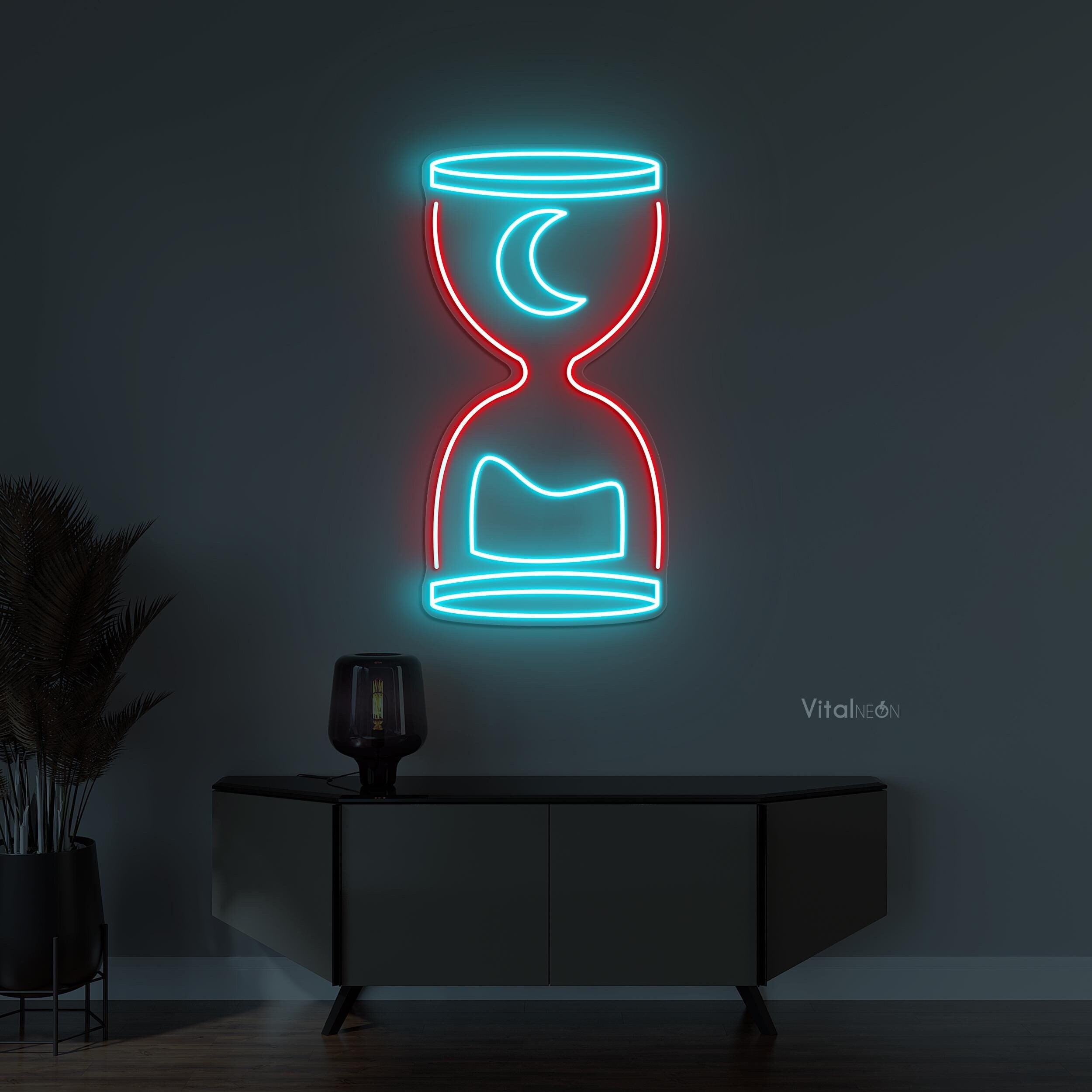 Moon Hourglass LED Light, Timer Game Room Decor, Custom Wall Art - Etsy