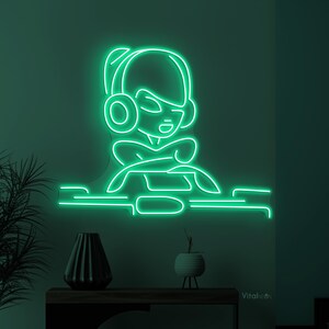 DJ Neon Sign LED Alien Dance Club Music Room Room Decor Gift image 9