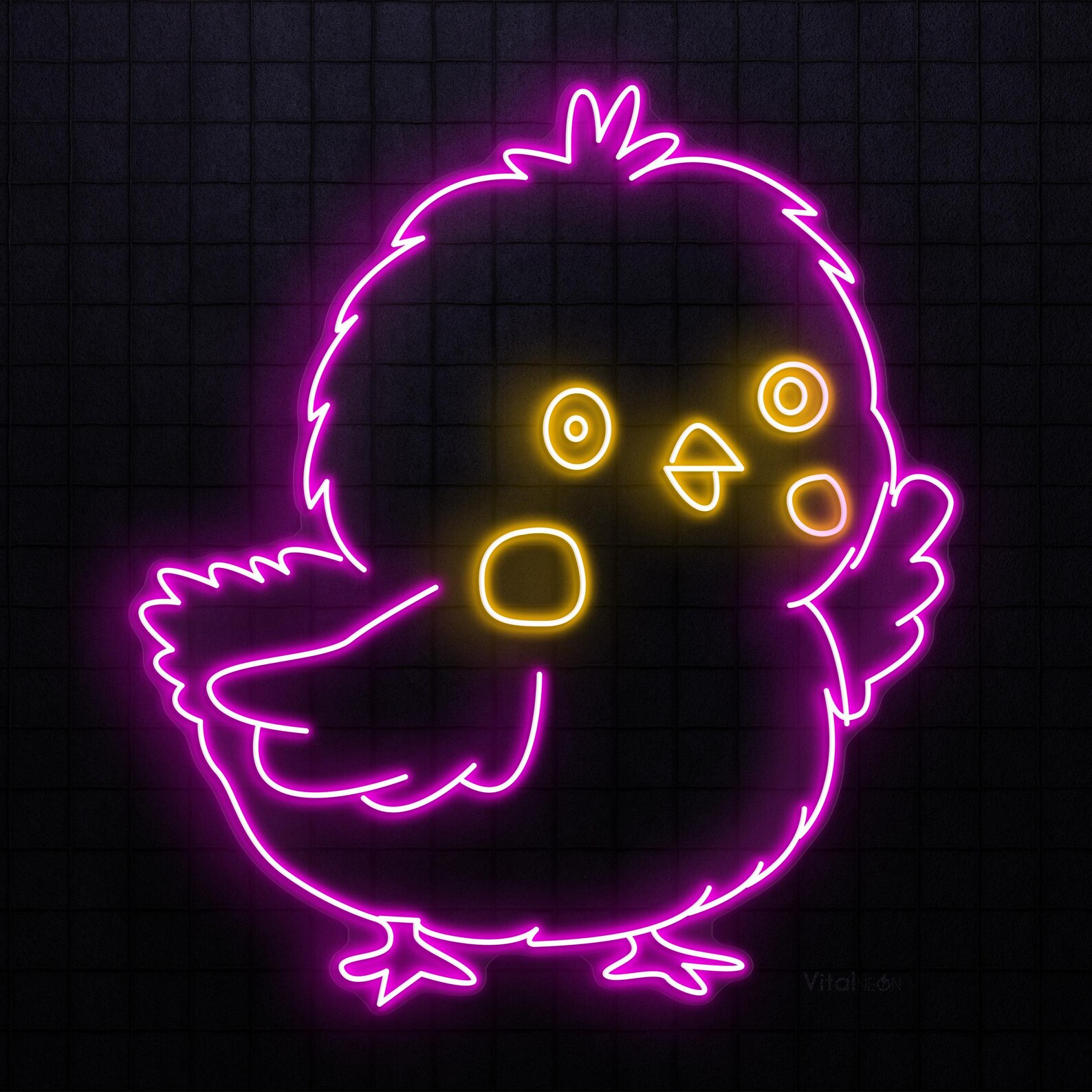 Chick Neon Sign LED Light Wall Art Home Decor Bird Shop Kids Lover Gift ...