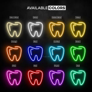 Tooth Neon Sign, Tooth LED Light, Dental Clinic Logo Decor, Dentist Led ...