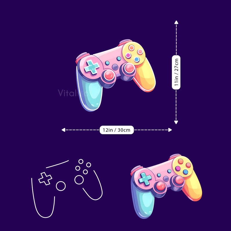 Gamepad Controller Neon Light Gamer Room Decor LED Game Pop Art Wall ...