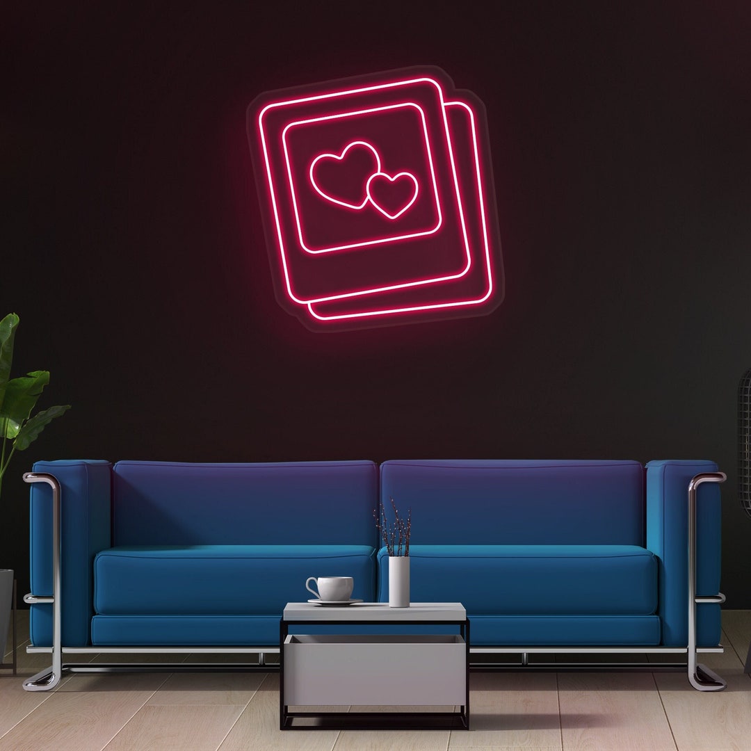 Hearts Neon Sign, Romantic Wall Decor, Couple Gift, Anniversary Decor ...