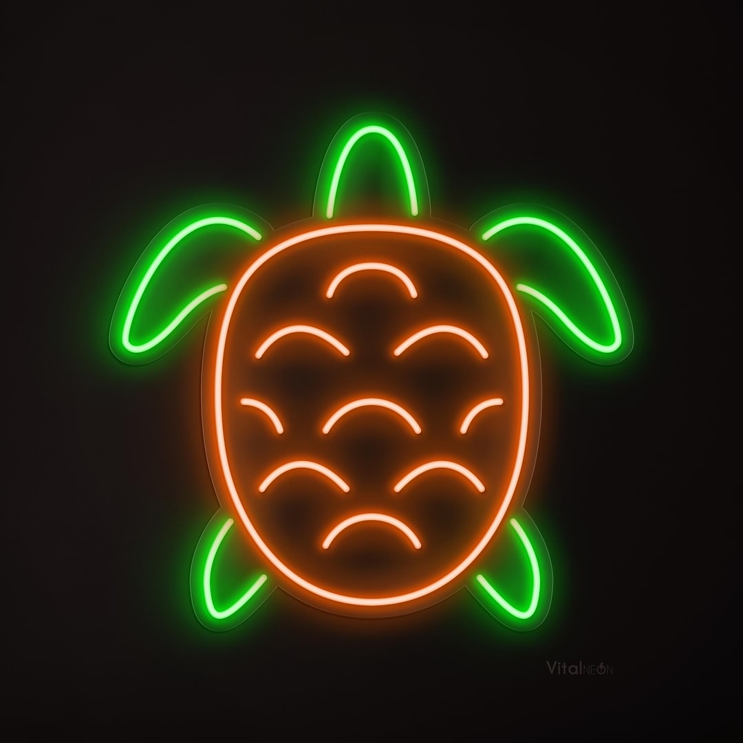 Neon Turtle Sign Sea Turtle LED Neon Sign, Ocean Animal Coastal Home Decor, Custom Kids ...