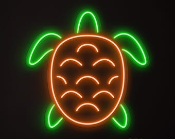 Turtle Neon Sign, Sea Turtle LED Light, Ocean Animal Wall Art, Coastal Home Decor, Kids Room Neon Light, Custom Wall Art, Pet Lover Gift
