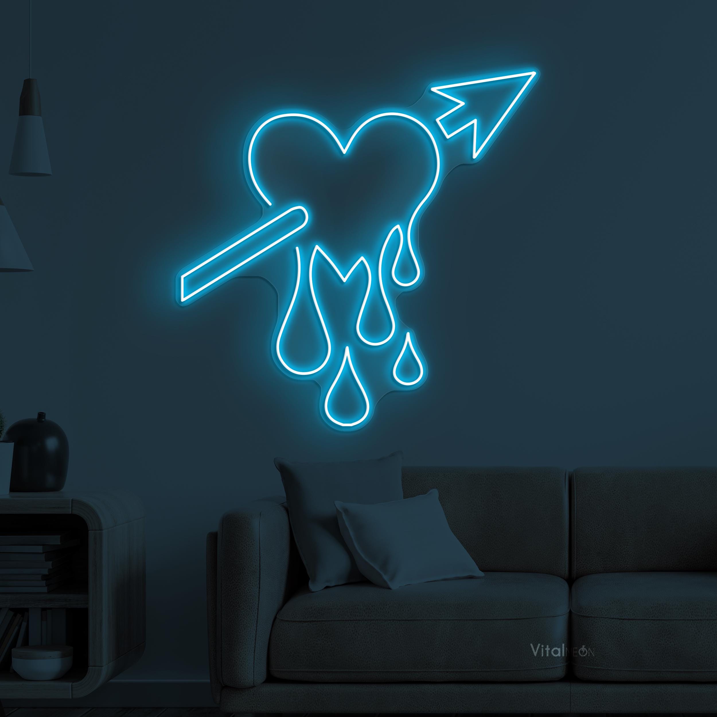 溶けるハートの矢印LEDライトネオンサイン、ウェディングパーティー 