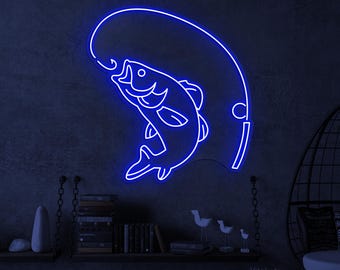釣りネオンサイン、釣りLEDライト、壁飾りの魚、釣りクラブの壁アート