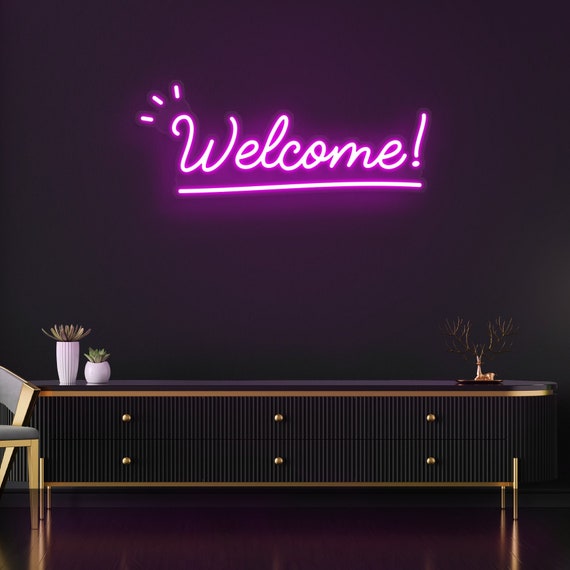 Welcome Neon Sign, LED Wall Decor, Shop Restaurant Room Decoration