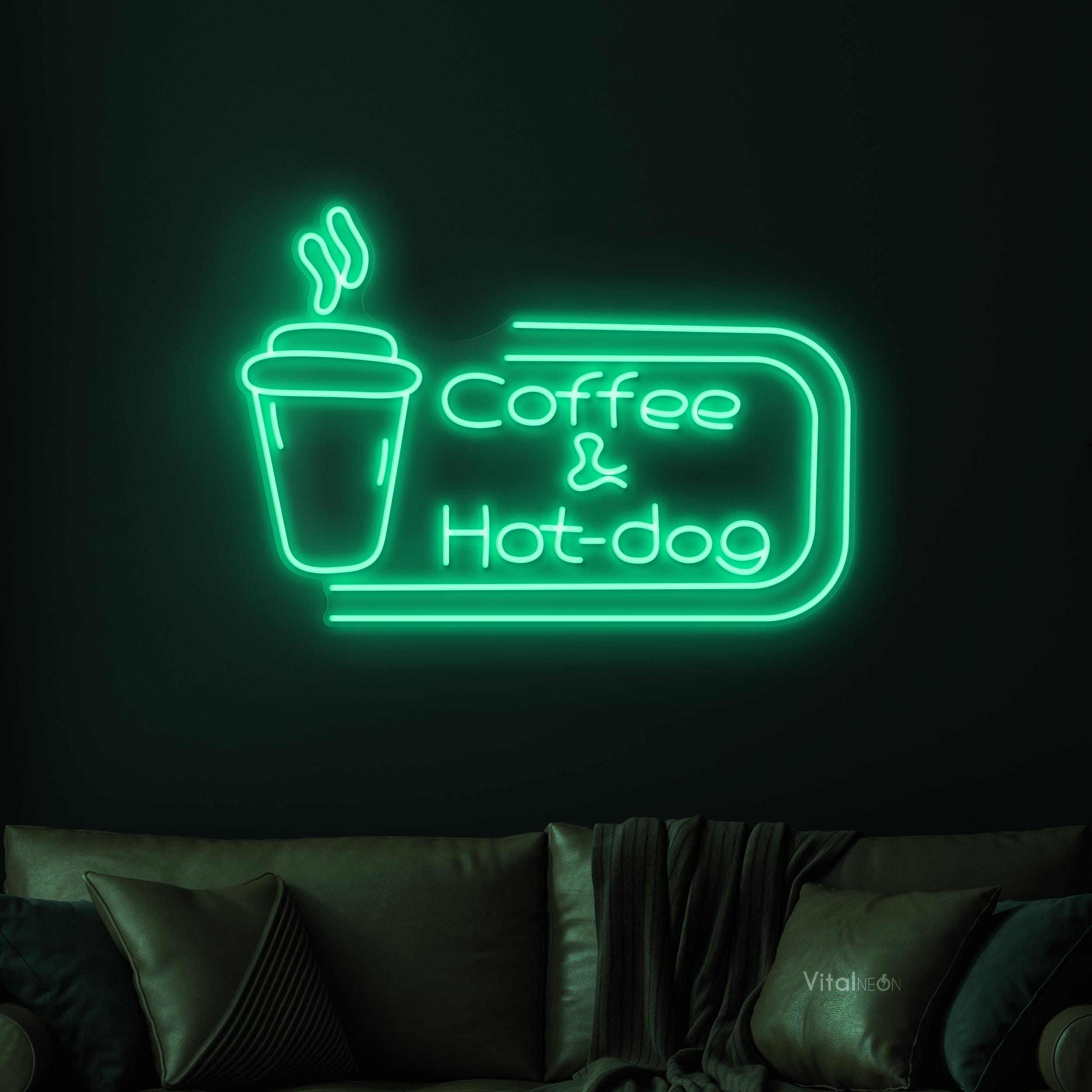 Coffee & Hot-dog Neon Sign, Coffee and Hot-dog LED Light, Cafe