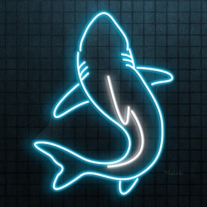 Shark Neon Sign, Shark LED Light, Living Room Wall Decor, Fish Shop Wall Art, Beach House Neon Light, Nursery Room Wall Art, Home Decor