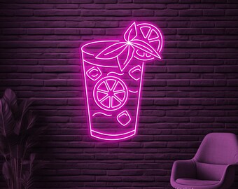 モヒート ネオンサイン、モヒート LED ライト、カクテル ウォールデコ
