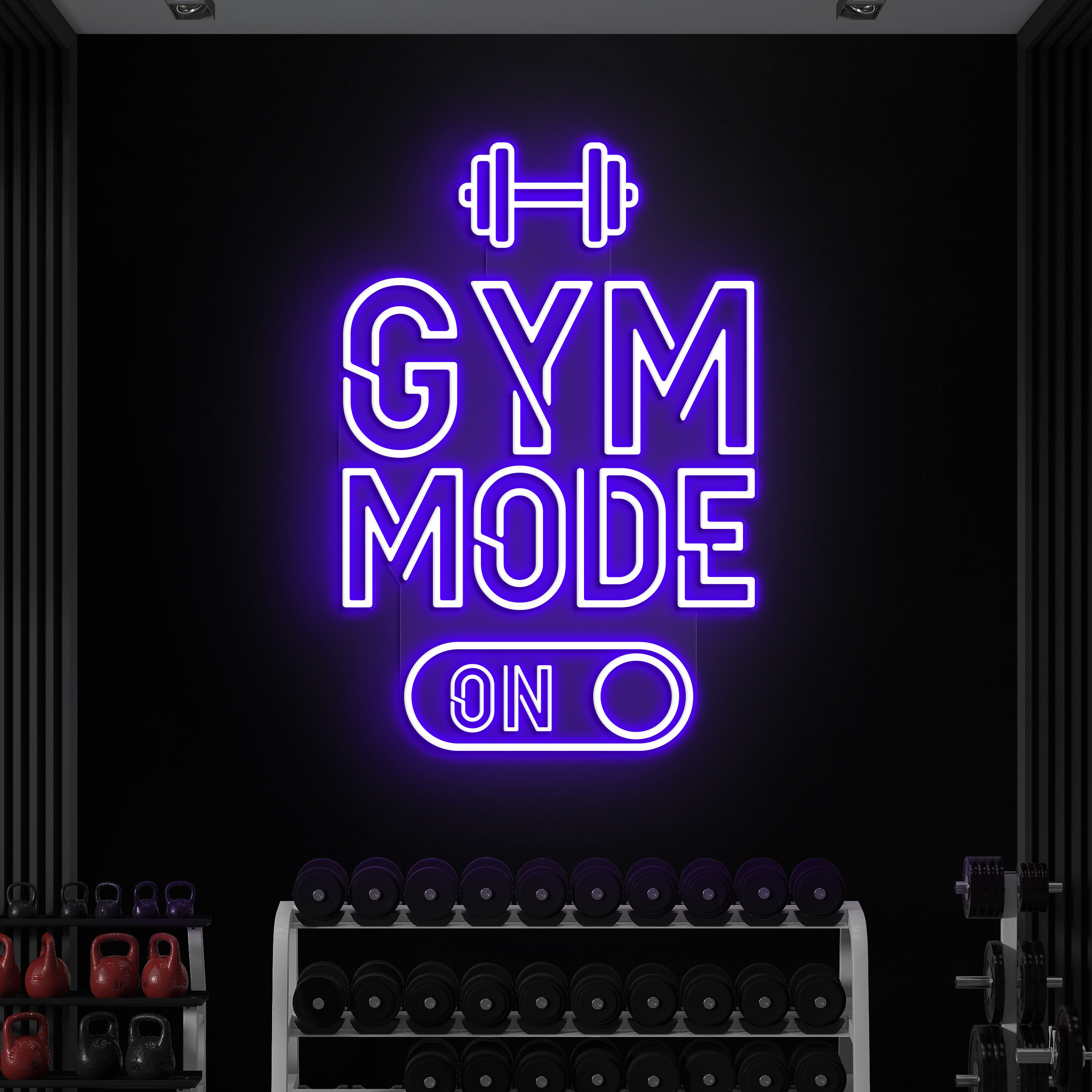 Gym Mode On Neon Light, GYM Neon Light, Perfect for Gym Decor, Locker Rooms, and Man Caves, Custom Neon Sign for Fitness and Game Room Decor