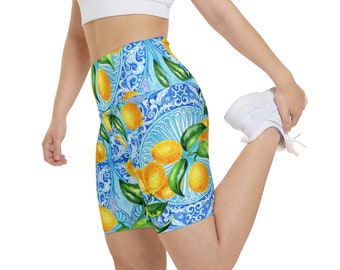Sicilia Lemons - Women's Workout Shorts (AOP)