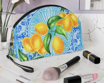 Sicilia Lemons -  Vegan Leather Makeup Bag
