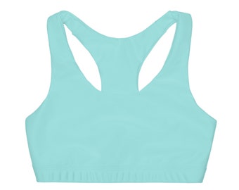 Tiffany Blue - Soutien-gorge de sport sans coutures avec double doublure pour fille (AOP)