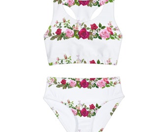 Roses - Girls Two Piece Swimsuit (AOP)