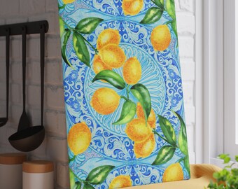 Sicilia Lemons - Glass Cutting Board
