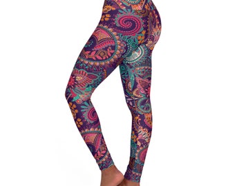 Indien Paisley – Yoga-Leggings mit hoher Taille (AOP)