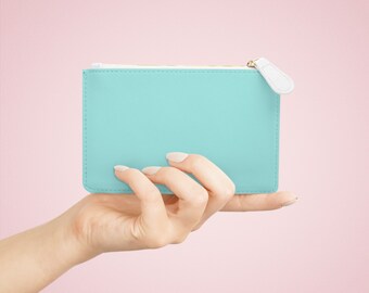 Tiffany Blue – Mini-Clutch aus veganem Leder