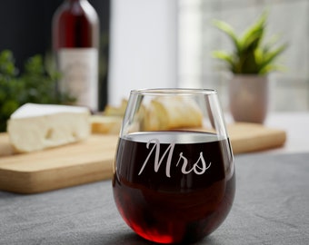 Mrs - Stemless Wine Glass, 11.75oz
