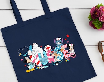 Nurse Tote Bag, Disney Nurse Tote Bag, Nursing Bag, Nurse Graduation Gift, Best Nurse Gift, Mickey Nurse Tote Bag, Graduation Gift
