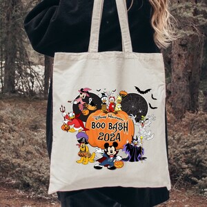 Disney Halloween Tote Bag, Boo Bash 2024, Halloween Gift, Mickey Halloween, Halloween Tote Bag, Mickey And Friends Bag, Reusable Tote Bag