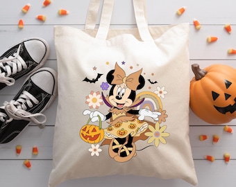 Minnie Hexe Tote Bag, Minnie Maus Halloween Tote Bag, Minnie Halloween Tote Bag, Minnie Kürbis Tote Bag