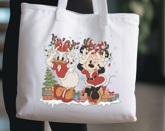 Bolsa de mano Minnie y Daisy, bolsa de mejor amiga, regalo para amiga, bolsa de playa, regalo de cumpleaños para ella, bolsa de mano reutilizable, bolsa de Disney, bolsa Minnie