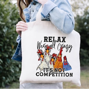 Cute Chicken Tote Bag ,Animal Lover Gift, Gift For Chicken Lover, Animal Bag, Crazy Chicken Lady Bag, Farm Animal Bag for Women, Farmer Gift