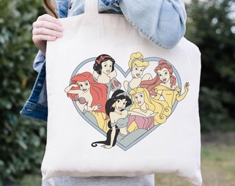 Disney Princess Tote Bag, Princess Tote Bag, Princess Belle Tote Bag, Princess Cinderella Tote Bag, Snow White Tote Bag, Jasmine Tote Bag