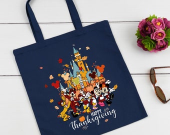 Happy Thanksgiving Einkaufstasche, Micky und Freunde Einkaufstasche, Disney Thanksgiving Einkaufstasche, Thanksgiving Geschenk, Micky und Freunde Thanksgiving