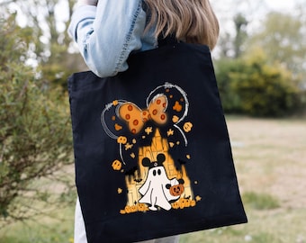 Sacola do Dia das Bruxas do Fantasma da Minnie Mouse, Sacola do Dia das Bruxas do Fantasma do Rato, Sacola do Castelo do Dia das Bruxas, Sacola do Reino Mágico da Disney